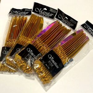 Pack of 4 golden flatware new in bag never used